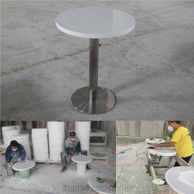 Round Marble Top White Surface Coffee Table