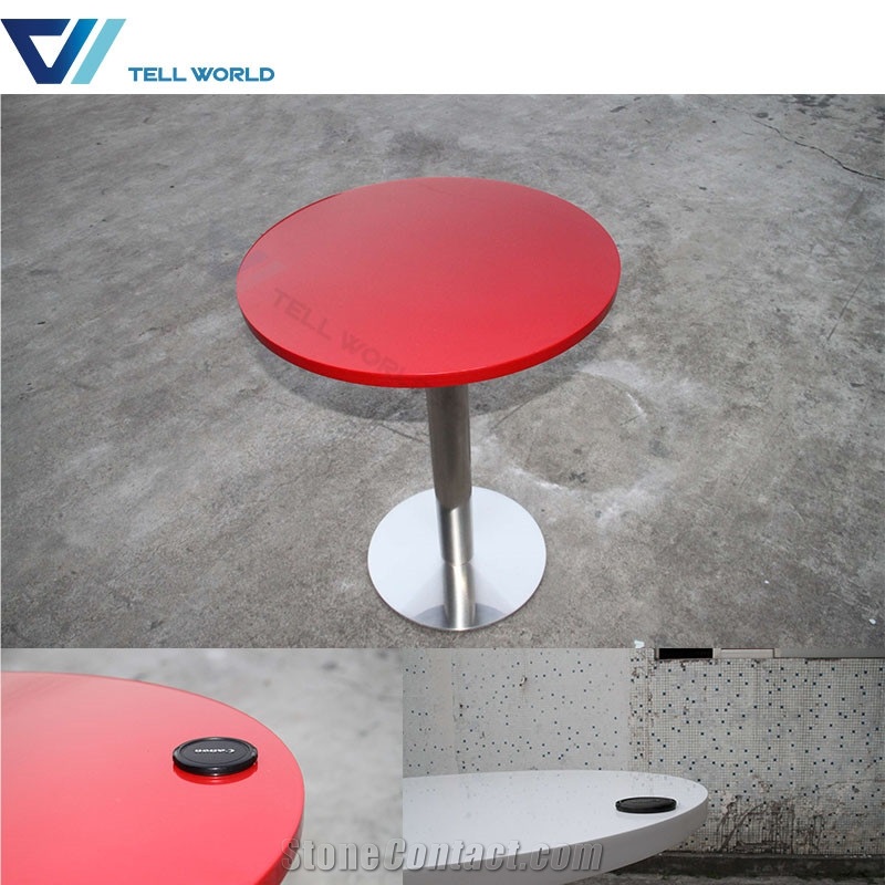 Round Marble Top White Surface Coffee Table