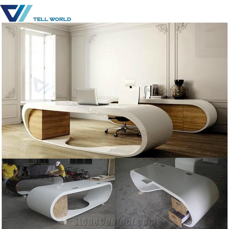 Semi Circle European Style Office Desk Italian Design Goggle Desk