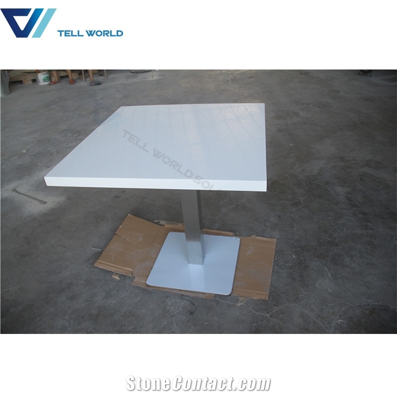 Square Grey Color Marble Dining Table