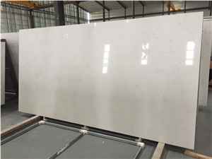 Chinese Agglomerated White Marble Like Quartz Stone Slab with Sgs Certificate