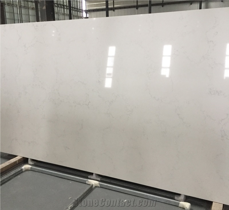 Popular New Fashion Perfect Material Artificial Stone White Quartz Slabs 93% Natural Quartz Resin for Counter Table Tops with Ex-Factory Price