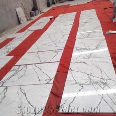 China White Marble with Green Veins Clivia Marble Tiles Clivia White Marble Flooring Tiles