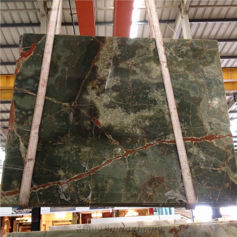 Pakistano Onix Ancient Dark Green Onyx Big Slabs Flooring Tile