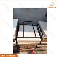 Sr011 Customized Simple Metal Quartz Stone Sample Coutner Display Stand for Showroom