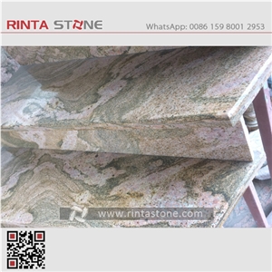 California Red Dragon Granite Natural Pink Stone Wave Vein Stairs & Steps