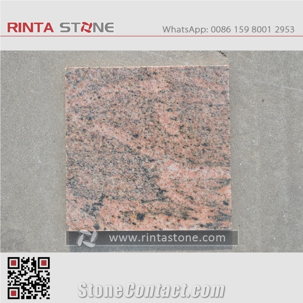 California Red Dragon Granite Natural Pink Stone Wave Vein Stairs & Steps
