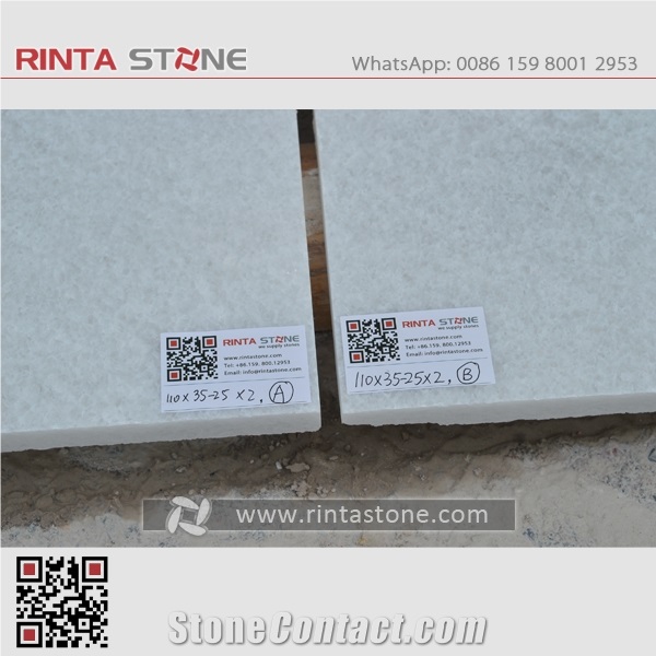 Crystal White Marble Absolute Milk Natural Pure Stone Stairs Step Riser