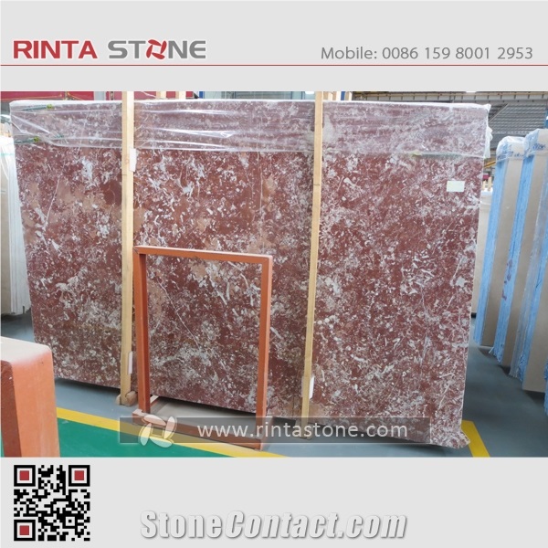 Diana Rosa Red Marble Slabs Tiles Pattern