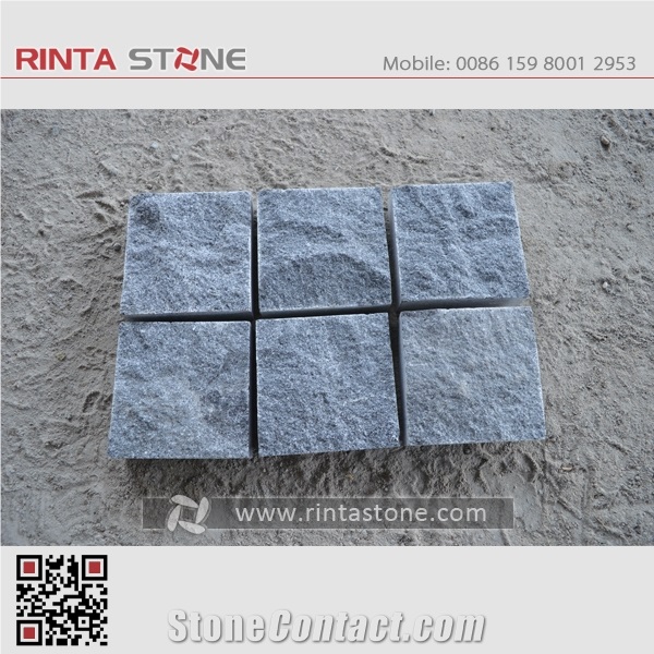 G654 Sesame Black China Natural Cheap Dark Grey Granite Building Material Mushroom Split Face Wall Cladding Stone