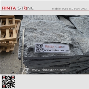 G654 Sesame Black China Natural Cheap Dark Grey Granite Building Material Mushroom Split Face Wall Stone