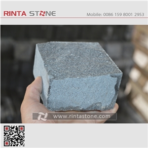 G654 Sesame Black China Natural Cheap Dark Grey Granite Building Material Mushroom Split Face Wall Stone