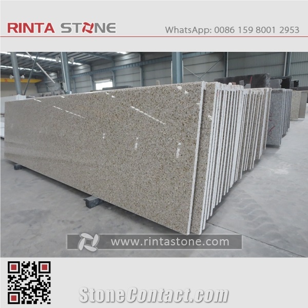 G682 China Natural Cheap Rust Yellow Granite Shandong Rusty Beige Stone Customized Countertop Solid Surface Pre-Fabricated Kitchen Island Top