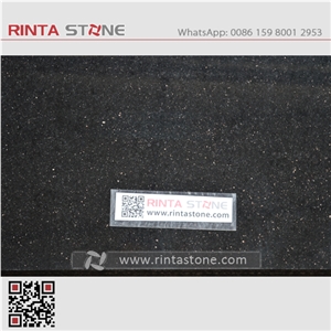 India Black Gold Star Galaxy Granite Natural Spark Black Warangal Nero Stone Slab Wall Thin Tile for Countertop Vanity Top