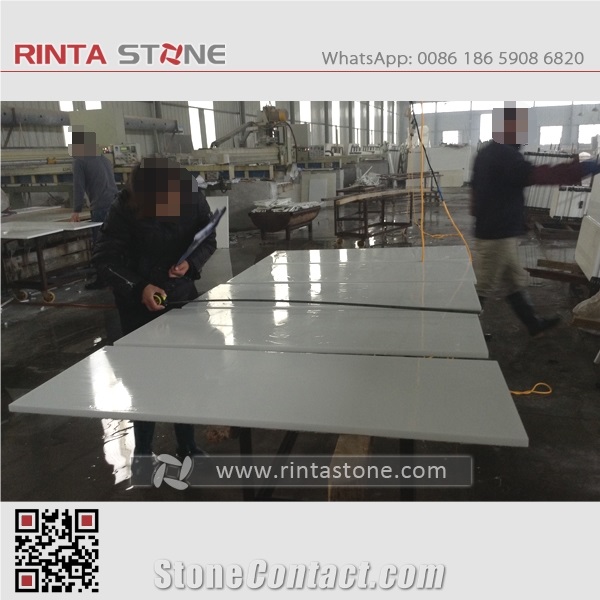 Nano Crystallized White Glass Stone Pure White Artificial Marble Big Slab Tile Countertop Panel Kitchen Island Top