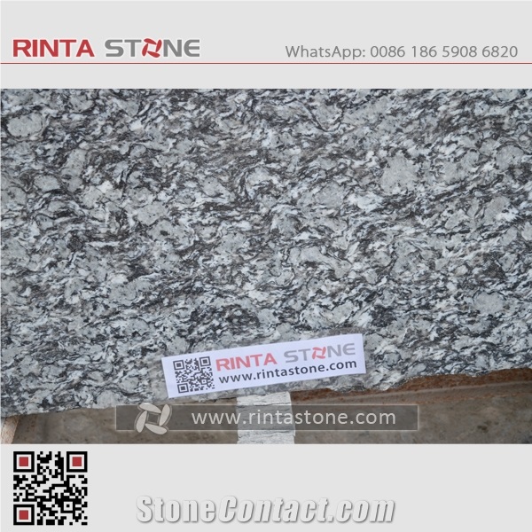 Spray White Granite G377 Breaking Waves Seawave Flower Grey Stone China Natural Cheap Polished Slab Wall Flooring Thin Tile