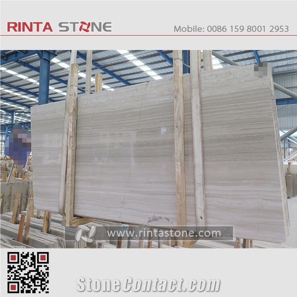 White Wooden Marble Athens White China Guizhou Polished Wood Vein Stone Big Slab Wall Floor Thin Tile