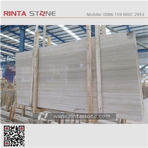White Wooden Marble Athens White China Guizhou Polished Wood Vein Stone Big Slab Wall Floor Thin Tile