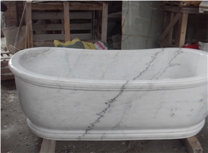 Carrara White Bath Tubs,Bianco Carrara C Bathtubs,Hotel Oval White Marble Bathtub,Polished Statuarietto White Marble Bathtub