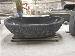 G654 Dark Grey Granite Bathtubs,Polished Dark Grey Granite Bath Tubs,Oval Natural Stone Bath Tub
