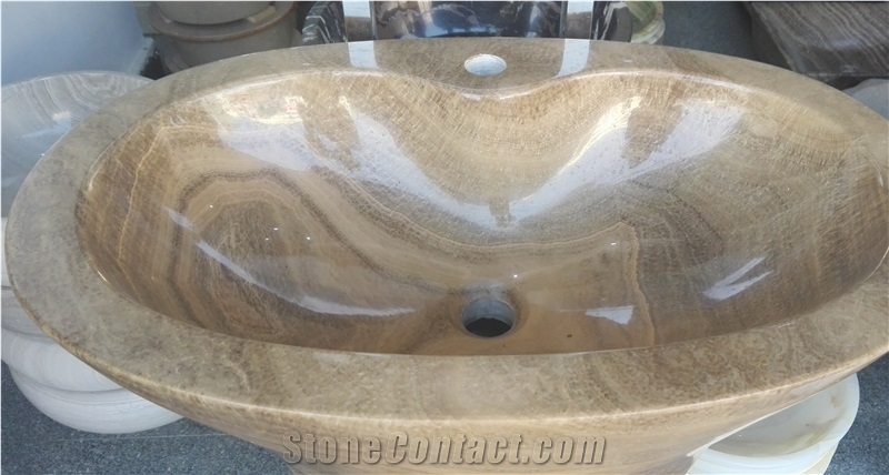Yellow Wooden Marble Sinks,Brown Marble Pedestal Sinks,Wash Basins