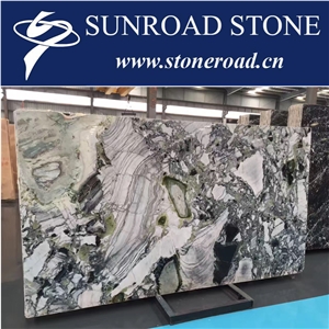 Ice Connect Marble Slabs, Wall Covering Tiles, Cold Jade Pattern, Emerald Natural Stone