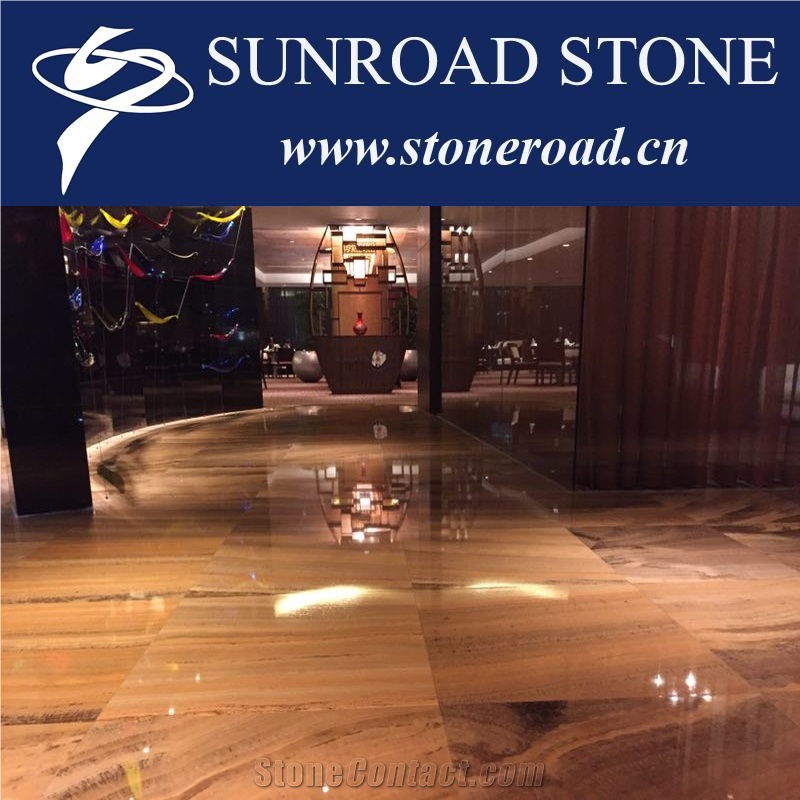 Imperial Wood Grain Marble Panel Wall Cladding,Villa Floor Covering Pattern,Hotel Interior Walling Tile