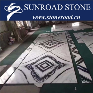 Panda White / Ink Marke White Marble Slabs & Background Wall Tile & Floor Tile