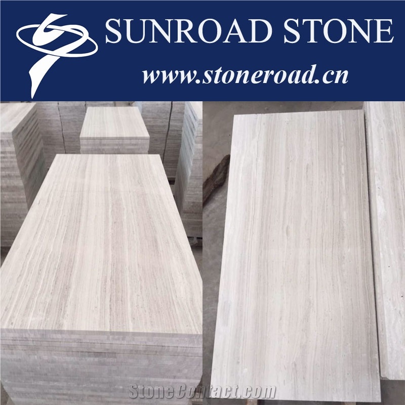 White & Grey Color Wood Grain / White Wood Vein / Wooden White & Grey Marble Wall Tiles & Floor Tiles & Slabs,Own Quarry-Factory