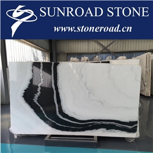 White Marble with Black Grain Big Marble,Panda White Wall Paving Stone,Polished Top Quality Marble,New Marble Products Pattern Design Interior Tiles