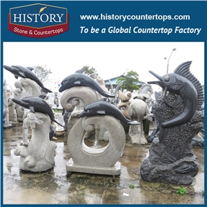 Animal Stone Sculptures for Exterior Decoration, Garden Statues with Customized Design for Sales