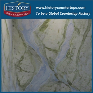 Blue Onyx Marble Slab & Wall Tile, Medallion and Mosaic Background in Kitchen for Luxury Benchtops