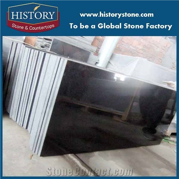 China Cheap Big Black Natual Granite G684 Granite Stone Slabs &Tiles in 20mm&30mm Thickness, Water Jet Black Slabs,Tiles, Floor Covering