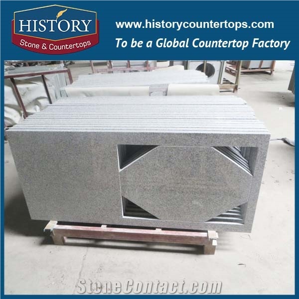 G603 Mountain Grey White Granite Countertop, Natural Stone Grantie Kitchen Countertops, Kitchen Desk Top, Kitchen Worktops