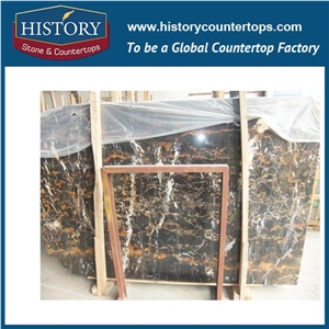 Good Quality Wholesale Black and Gold Marble Pakistan Polished Marble Floor Tiles, Wall Tiles