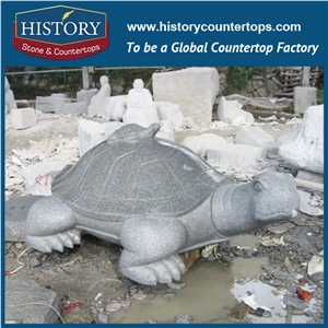 Historystone Black Granite Animal Sculptures in Garden Export in Time and High Quality