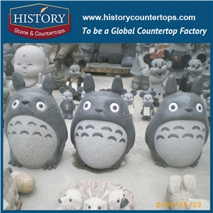 Historystone Black Granite Animal Sculptures in Garden Export in Time and High Quality