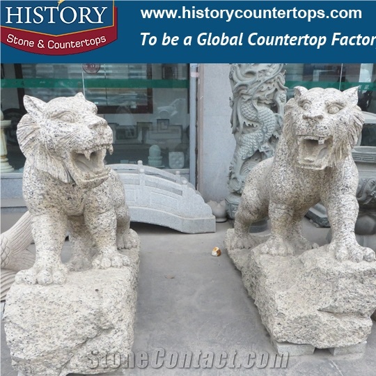 Historystone Strong Lion Animal Sculptures in Landscape Garden Western Statues