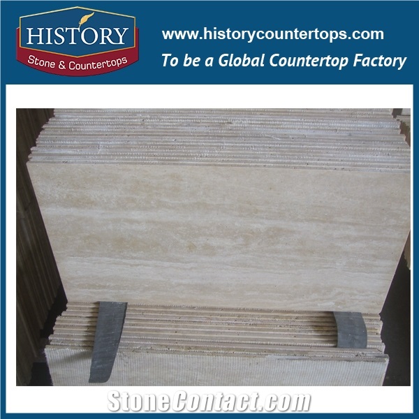 Historystone Travertine Slabs Cutting to Wall/Floor Tiles is Natural Stone Flooring and Wall Covering
