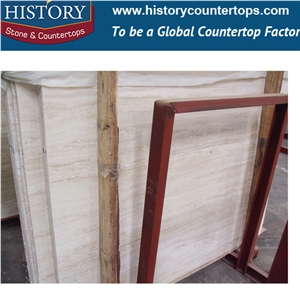 Historystone White Travertine Slabs/ Jumbo Pattern Cutting to Wall/Floor Tiles Build Like French Pattern