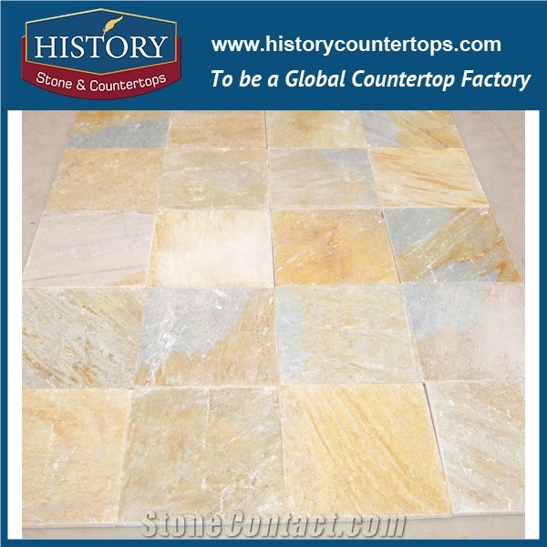 Historystone Yellow Slate Tiles Of Wall/Floor Tiles Coverings Design Different Size