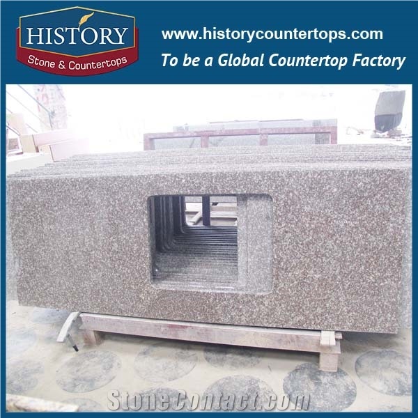 Hot Sale Low Price Chinese Granite Kitchen Countertops,G664 Pink Granite Kitchen Tops with Polished Surface for Multi-Family and Apartment Project