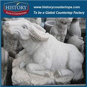 Natural Stone Granite Animal Sculptures for Exterior Decoration, Hanscarves Western Statues for Garden