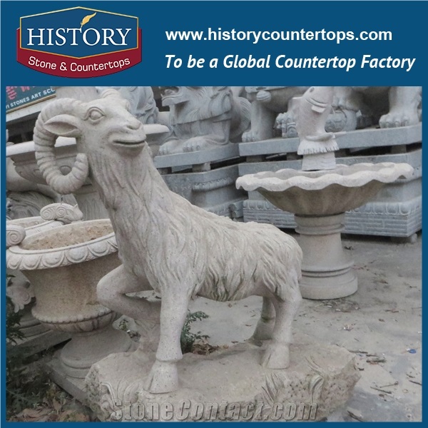 Natural Stone Granite Animal Sculptures for Garden Decoration, Handcarve Landscape Granite Statues