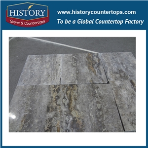Silver Grey Travertine Slab and Tile