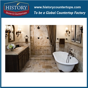 Super White Travertine Slab,Ivory Travertine Cut to Size Tile Bathroom Flooring