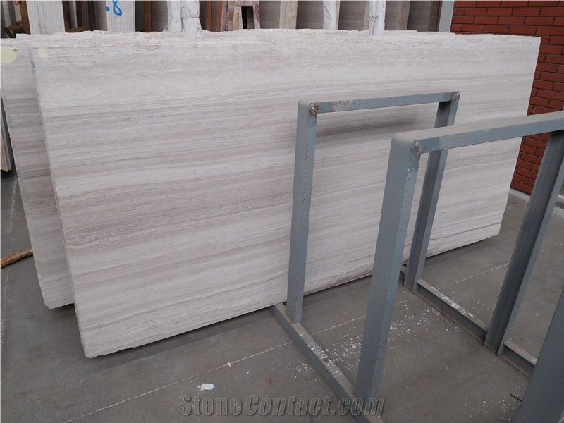 Wooden White a Quality Marble Slabs,3cm Slabs in Stock,Building Decoration Brushed Slabs, China White Marble for Wall,Floor and So on