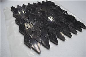 Irregular Shap Dark Emperador Mosaic Fish Scale Mosaic Tile for Floor Tile