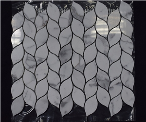 New Product Leaf Pattern Marble Stone Calacatta White Mosaic