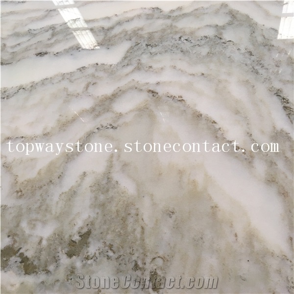 Landscaping White Onyx Slabs&Tiles with Green Veins